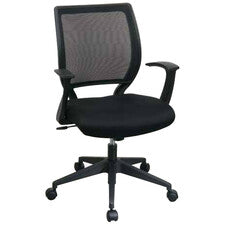 WorkSmart EM51022N Screen Back Chair with Fabric Seat and Fixed Designer Arms