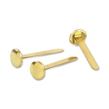 Acco Round Head Paper Fastener - 1" (25.40 mm) Length x 0.38" (9.53 mm) Diameter - 100 / Box - Brass