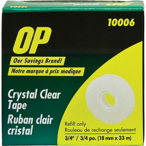 OP Brand Crystal Clear Tape 18mm Width x 33m Length - Clear