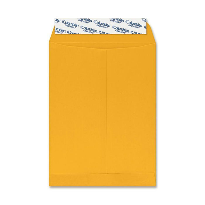 Columbian Grip-Seal Instant-stick Envelopes Catalog - #10 1/2 - 9" Width x 12" Length - 28 lb - Peel & Seal - Kraft - 100 / Box - Brown Kraft