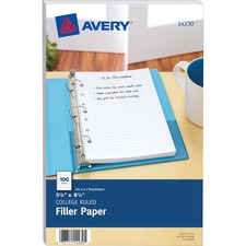Avery&reg; Filler paper for 3-Ring/7-Ring Mini Binders