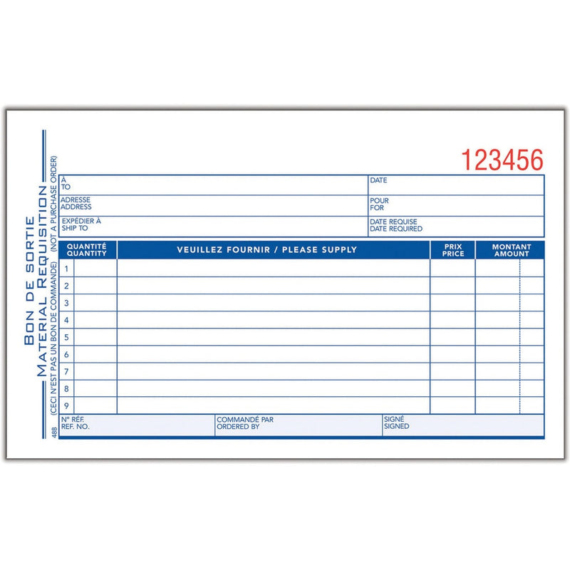 Adams Materials Requisition Form