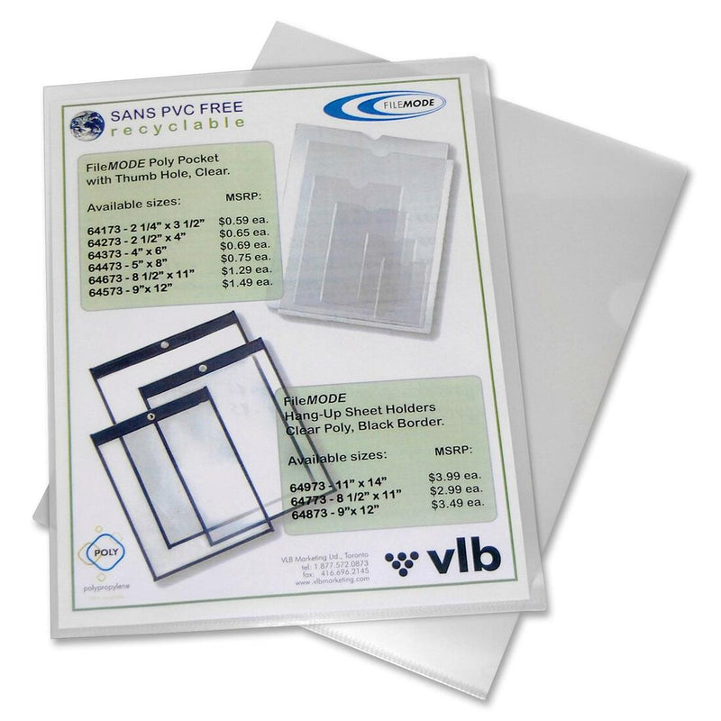 Filemode Poly View Folder - Letter - 8 1/2" x 11" - Clear - 10 / Pack