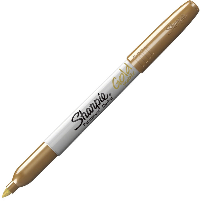 Sharpie Metallic Permanent Markers - Fine Marker Point - Gold Alcohol Based Ink - 1/each