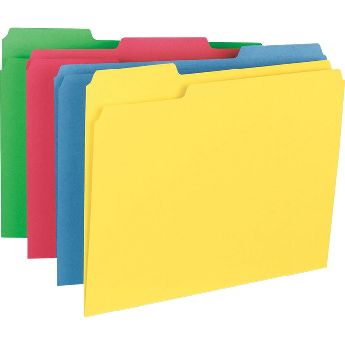 Business Source 1/3-cut Tab Heavyweight Color File Folders