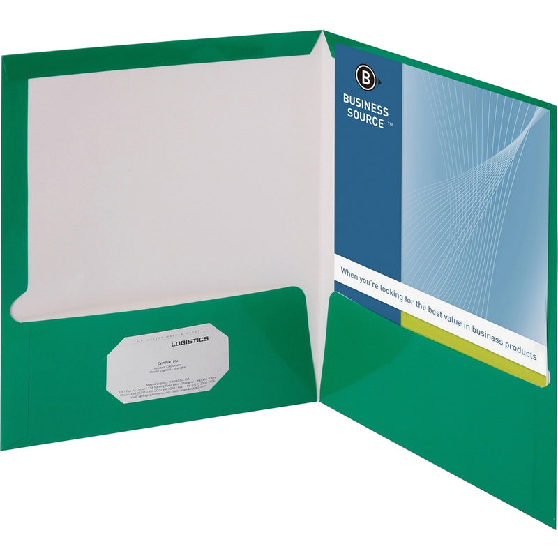 Business Source Laminated Cover 2-pocket Portfolio - The Supply Room
