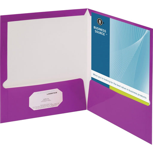 Business Source Laminated Cover 2-pocket Portfolio - The Supply Room