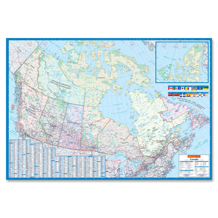 CCC Laminated Detailed Canada Wall Map
