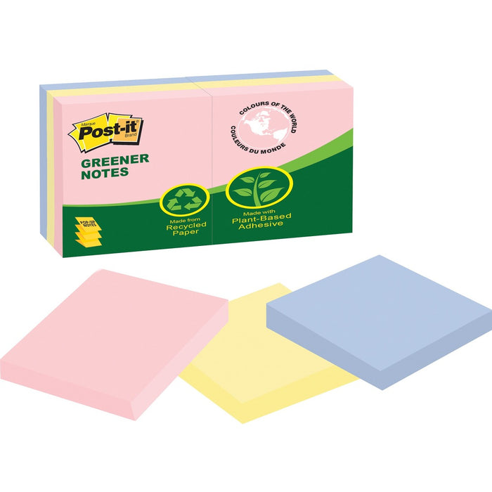 Post-it&reg; Greener Pop-Up Notes Canry Yel Rec Pads
