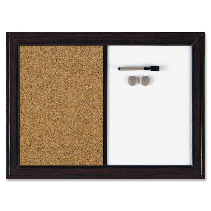 Quartet Espresso Combination Dry Erase/Cork Board