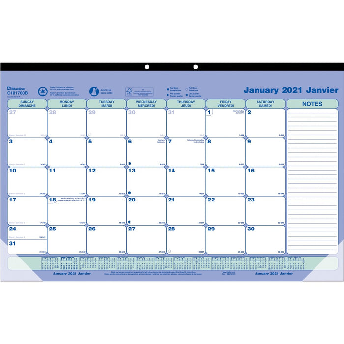 Brownline 2024 Calendar Desk Pads 17 3/4" x 10 7/8" (Smaller Version)