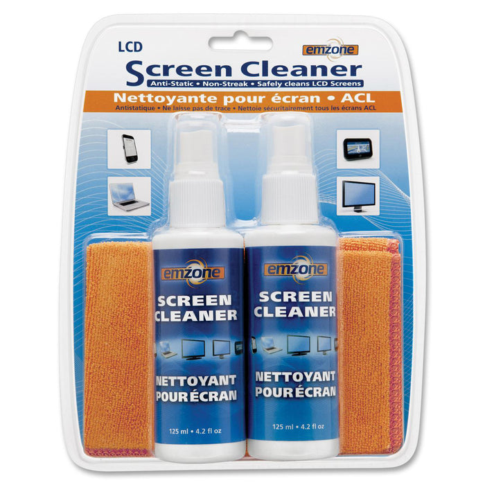 Emzone LED, LCD & Plasma Screen Cleaner with Cloth Kit (2 Pack) - Spray