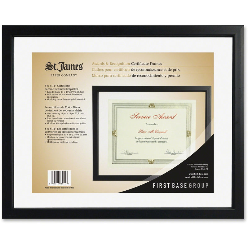 First Base Black Floating Certificate Frame