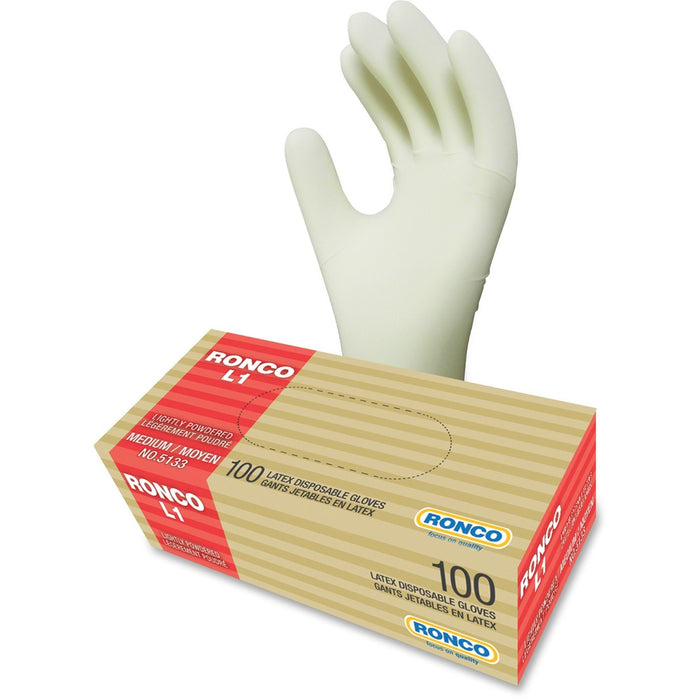 RONCO Lightly Powdered Latex Gloves