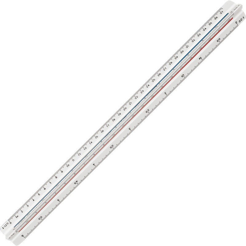 Staedtler Mars Triangular Scale - Metric Measuring System - Solid Plastic - 1 Each - White (98718-1BK)