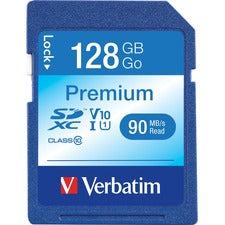 Verbatim 128GB Premium SDXC Memory Card, UHS-I V10 U1 Class 10 - The Supply Room