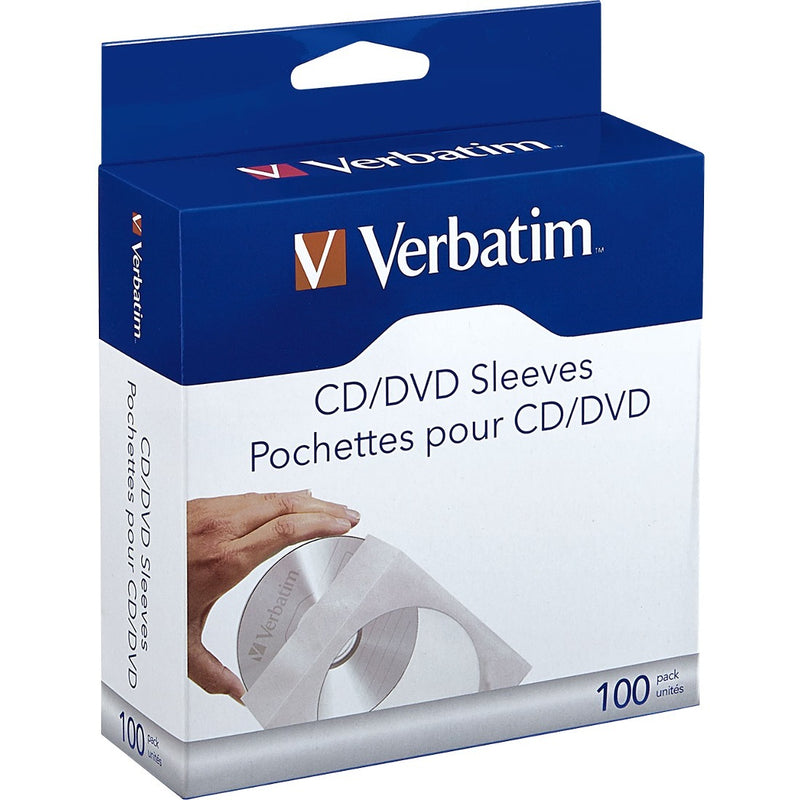 Verbatim CD/DVD Paper Sleeves with Clear Window - 100pk Box - The Supply Room
