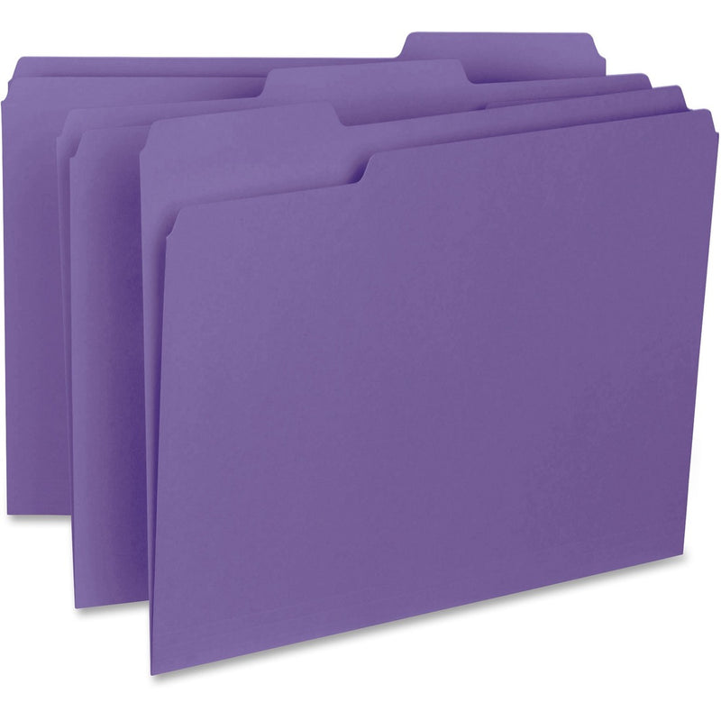 Business Source 1/3-cut Colored Interior File Folders