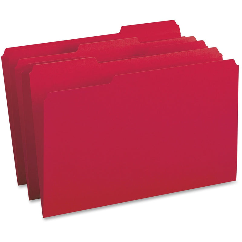 Business Source 1/3-cut Tab Legal Colored File Folders