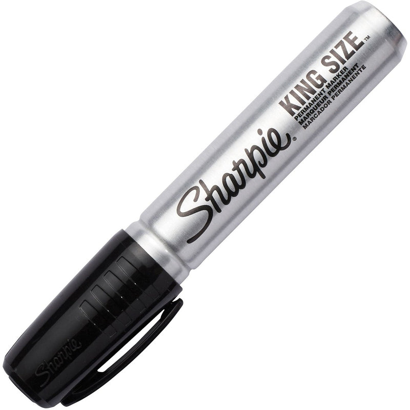 Sharpie King Size Permanent Marker Black - Aluminum Barrel - Felt Tip - 1 Each