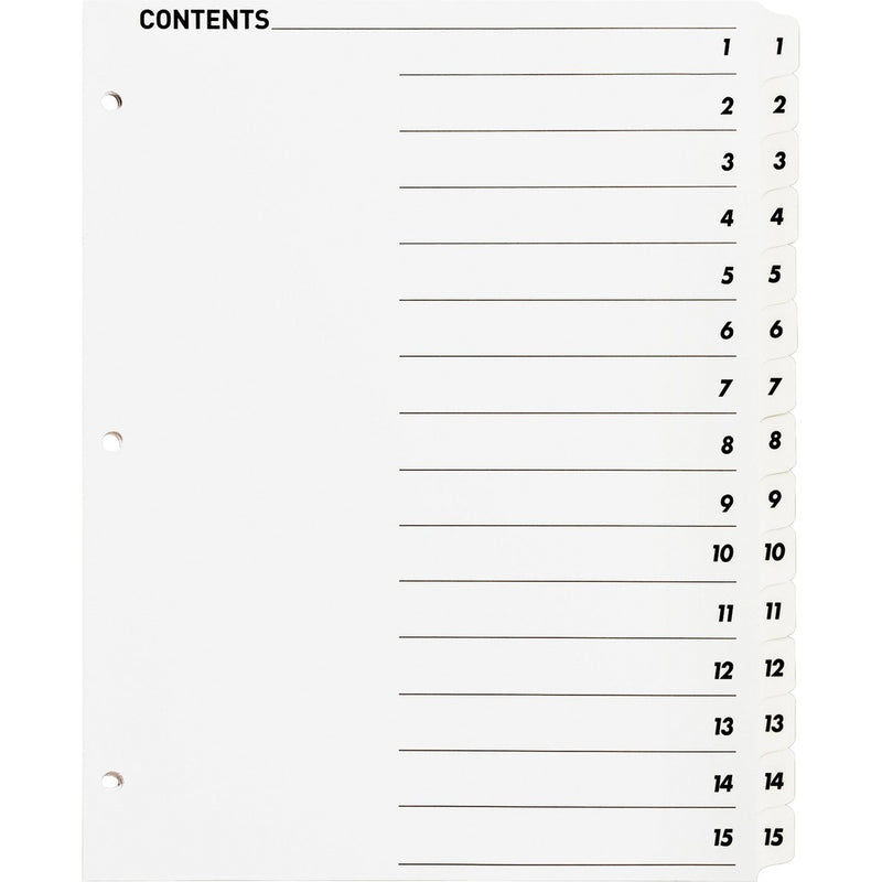 Business Source Table of Content Quick Index Dividers