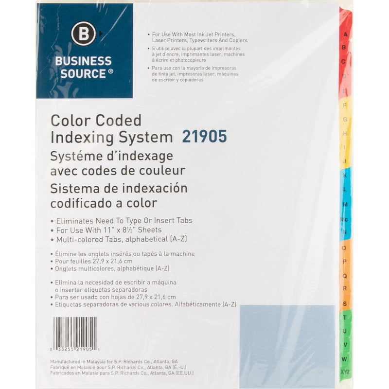 Business Source A-Z Tab Table of Contents Index Dividers - The Supply Room
