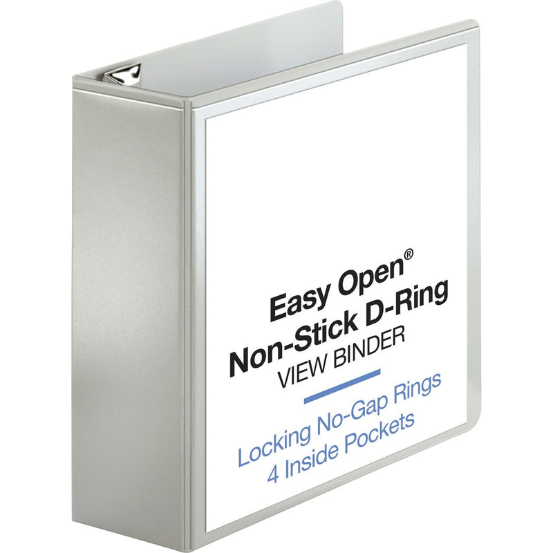 Business Source Locking D-Ring View Binder 4" Binder Capacity - Letter - 8 1/2" x 11" Sheet Size