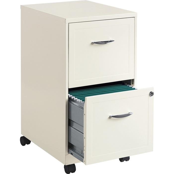 Lorell SOHO White Mobile File Cabinet - 2-Drawer