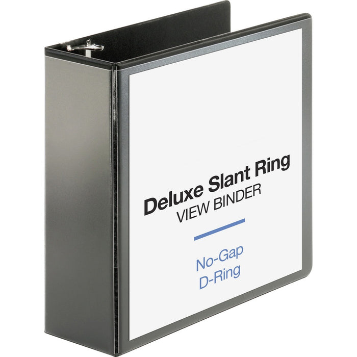4" D-Ring Business Source Deluxe Slant Ring View Binder