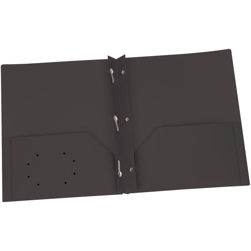 Oxford Black Two Pocket Poly Portfolio with Prongs - The Supply Room
