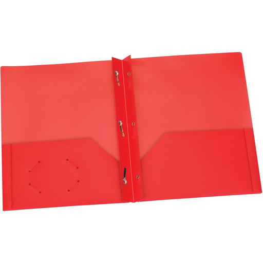 Oxford Red Two Pocket Poly Portfolio With Prongs - The Supply Room