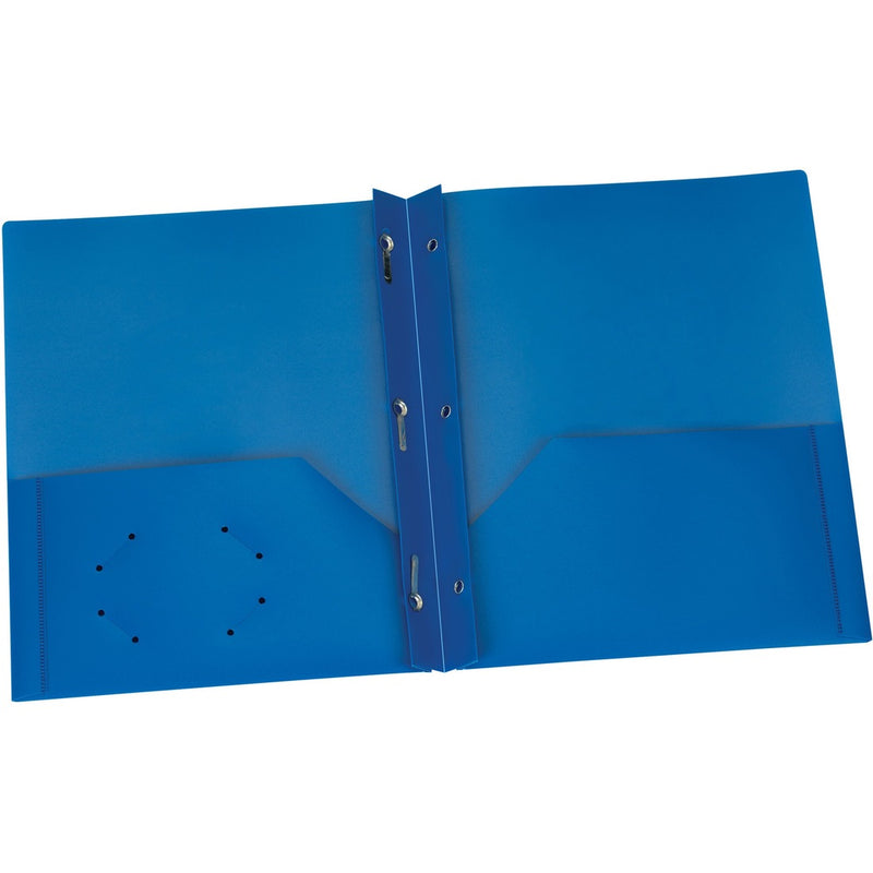 Oxford Blue Two Pocket Poly Portfolio with Prongs - The Supply Room