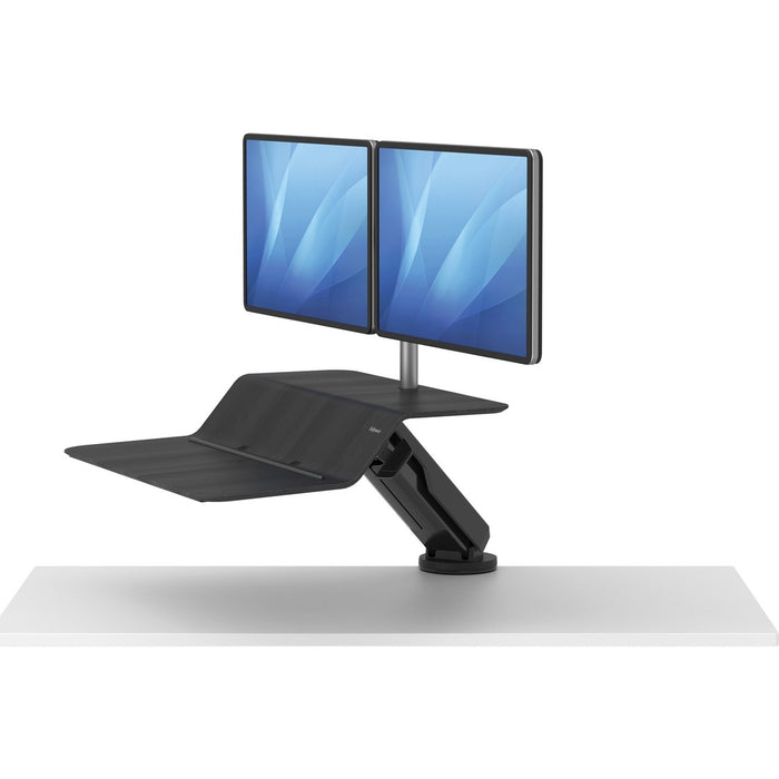 Fellowes Lotus&trade; RT Sit-Stand Workstation Black Dual