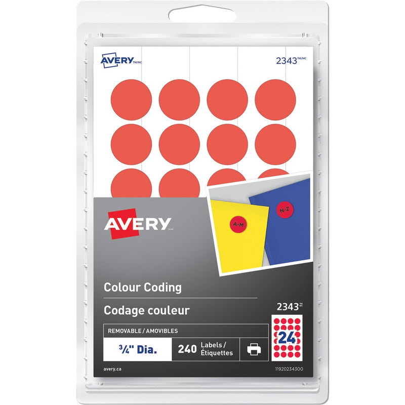 Avery&reg; Removable Colour Coding Labels
