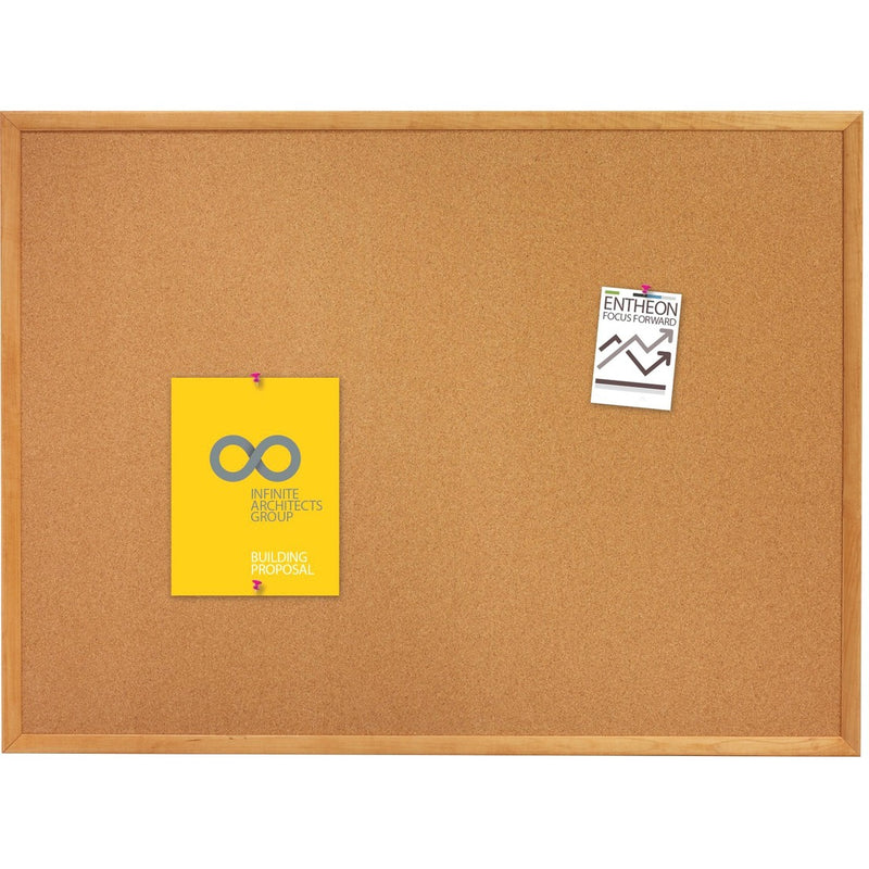 Quartet Standard Cork Bulletin Board, Oak Finish Frame, 8? x 4?