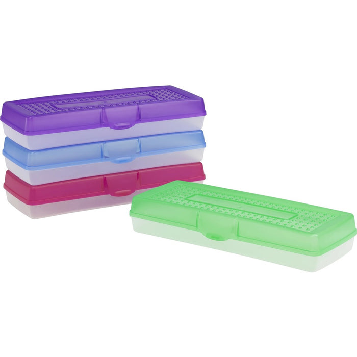 Storex Stretch Pencil Box, Assorted Colors (12 units/pack)