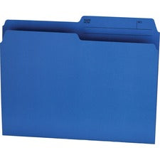 Offix Reversible Coloured File Folders - Letter - 8 1/2" x 11" Sheet Size - 1/2 Tab Cut - 10.5 pt. Folder Thickness - Blue