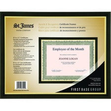 St. James&reg; Awards & Certificate Frame, 11? x 9???" (30 x 24cm), Tuscan Black with Gold Trim