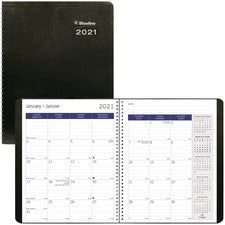 Blueline DuraGlobe Monthly Planner 2021, Black