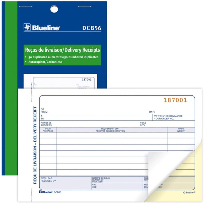 Blueline Delivery Receipts Book DCB56