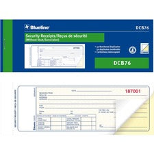 Blueline Security Receipts Book