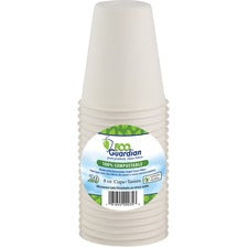 Eco Guardian Cup - 236.59 mL - 20 / Pack - White - Paper, Bagasse - Hot Drink