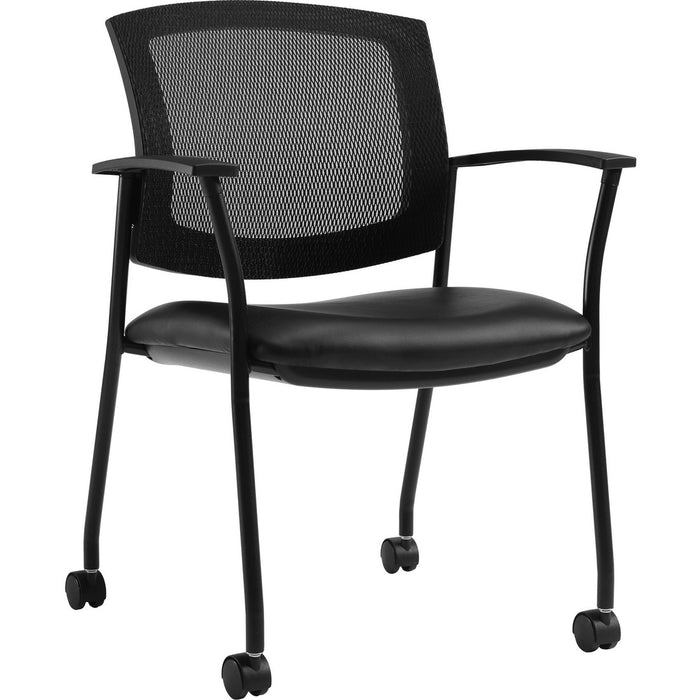 Offices To Go Ibex | Upholstered Seat & Mesh Back Guest Chair on Casters