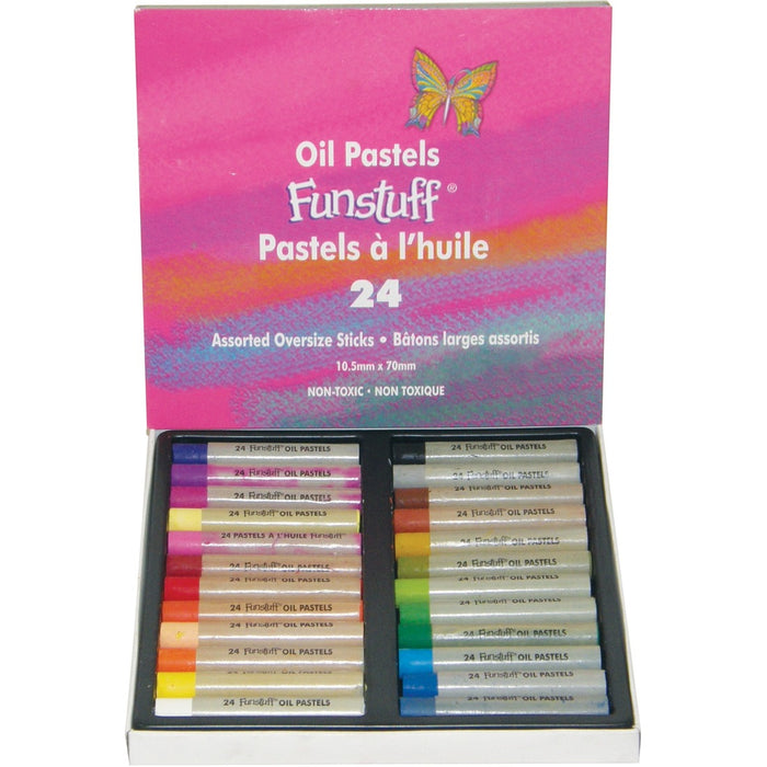 Funstuff Oil Pastels. 24 Assorted Jumbo Sticks