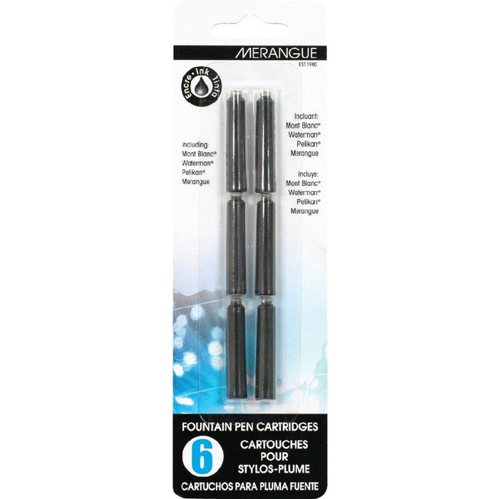 Merangue 6pk Fountain Pen Black Refills