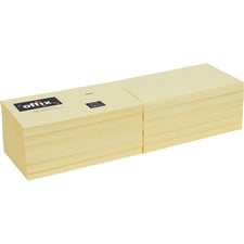 Offix Adhesive Note - Rectangle 3" x 5" - 100 Sheets per Pad - Yellow - Self-adhesive - 12 / Pack