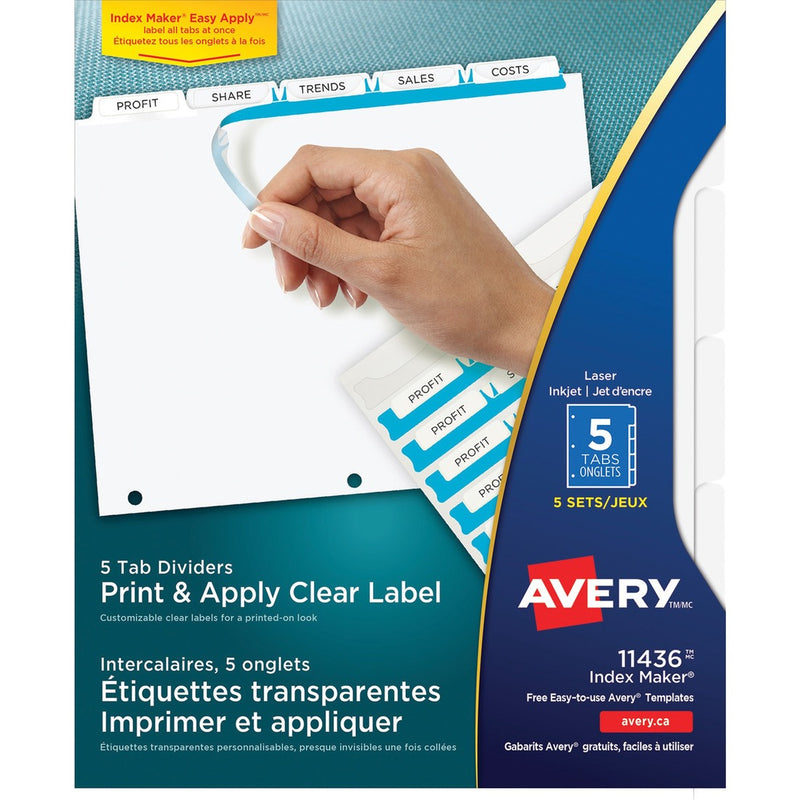 Avery&reg; Print & Apply Clear Label Dividers - Index Maker Easy Apply Label Strip - The Supply Room