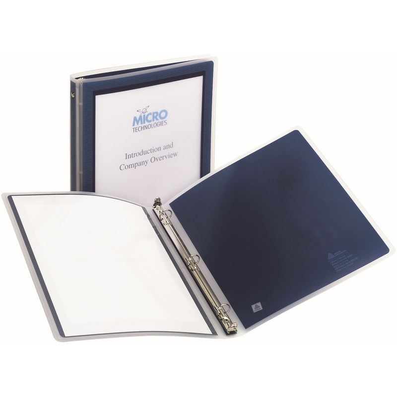 Avery&reg; Flexi-View 3 Ring Binder, 0.5" Round Rings, 1 Blue Binder