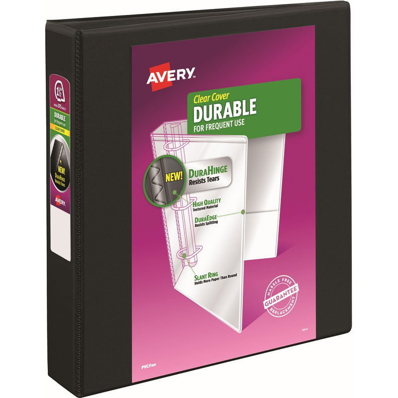 Avery&reg; Durable View 3 Ring Binder, 1.5" Slant Rings, 1 Black Binder - The Supply Room