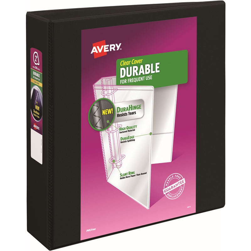 Avery&reg; Durable View 3 Ring Binder, 2" Slant Rings, 1 Black Binder